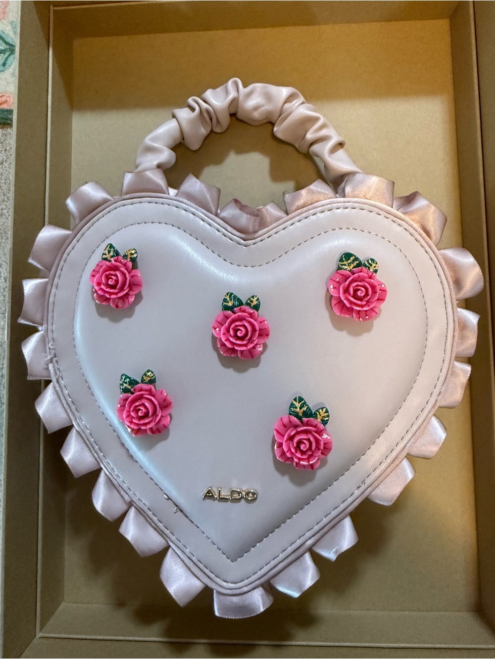 NEW coquette-style ALDO Heart-Shaped Crossbody Purse